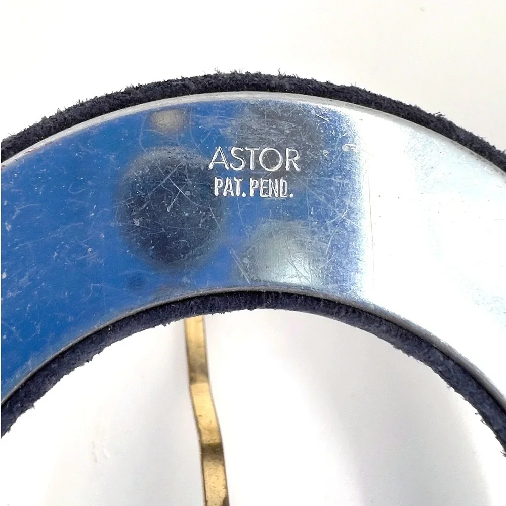 Wide Belt Womens S Navy Blue Suede 6 Astor Vintage 80s Retro Waist Cincher